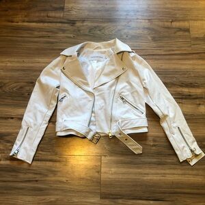 Calvin Klein white leather jacket nwt